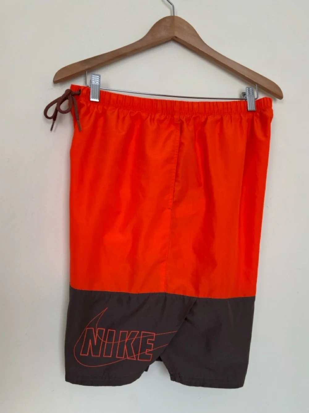 Nike Swim Men’s Large Orange & Gray Swim Trunks Lined Board Shorts Quick Dry
